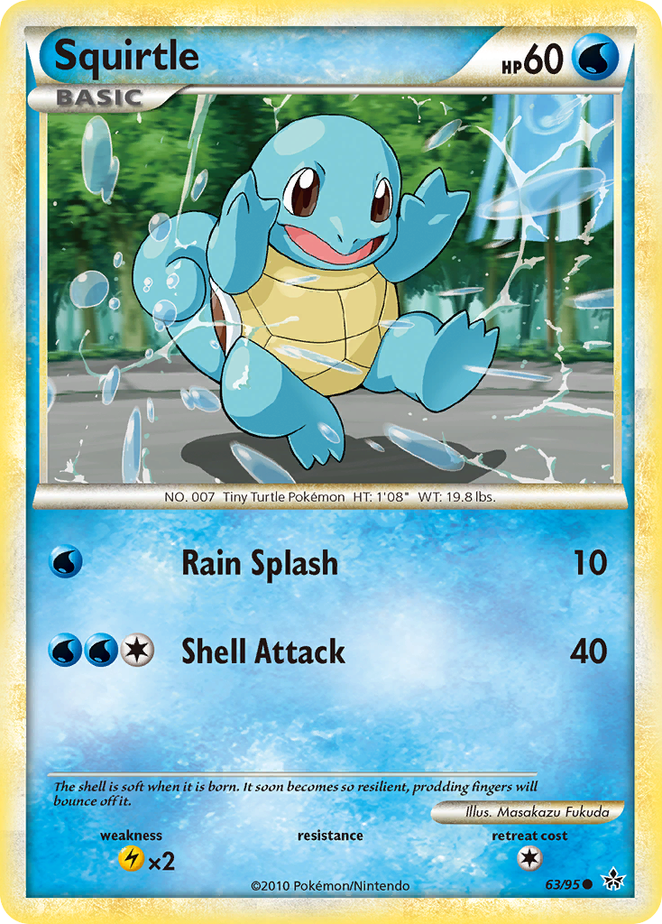 Squirtle (63/95) [HeartGold & SoulSilver: Unleashed] | Arkham Games and Comics