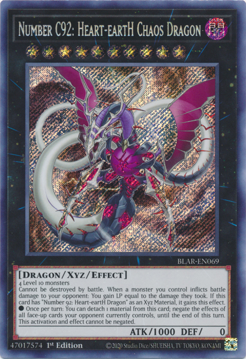 Number C92: Heart-eartH Chaos Dragon [BLAR-EN069] Secret Rare | Arkham Games and Comics