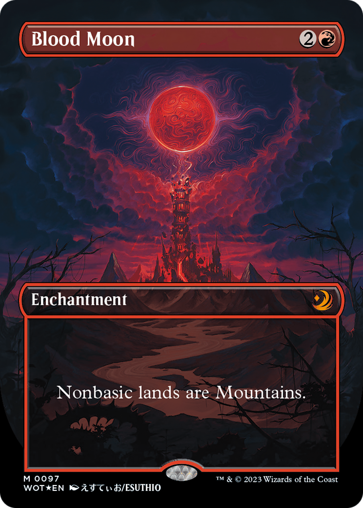 Blood Moon (Anime Borderless) (Confetti Foil) [Wilds of Eldraine: Enchanting Tales] | Arkham Games and Comics