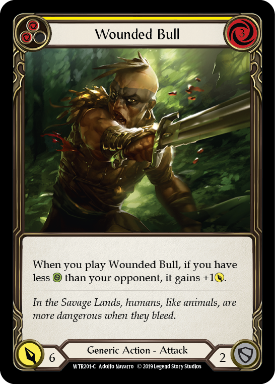 Wounded Bull (Yellow) [WTR201-C] (Welcome to Rathe)  Alpha Print Rainbow Foil | Arkham Games and Comics