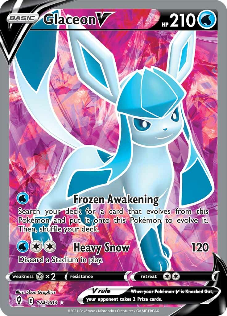 Glaceon V (174/203) [Sword & Shield: Evolving Skies] | Arkham Games and Comics