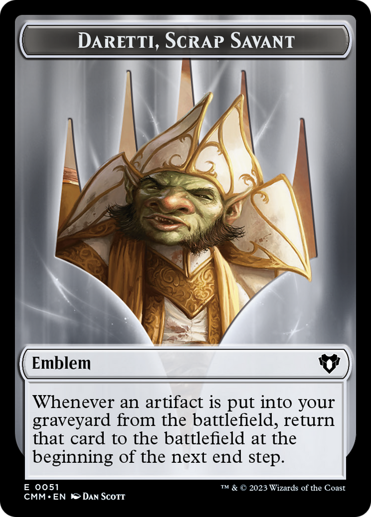 Daretti, Scrap Savant Emblem [Commander Masters Tokens] | Arkham Games and Comics