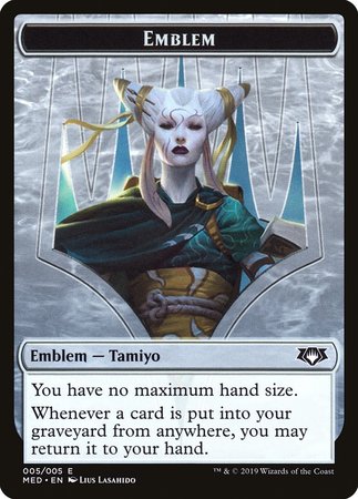 Emblem - Tamiyo, the Moon Sage [Mythic Edition Tokens] | Arkham Games and Comics