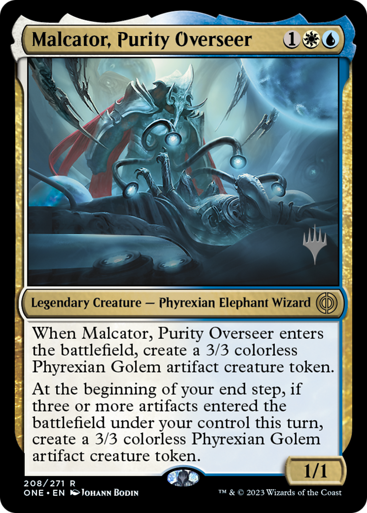 Malcator, Purity Overseer (Promo Pack) [Phyrexia: All Will Be One Promos] | Arkham Games and Comics