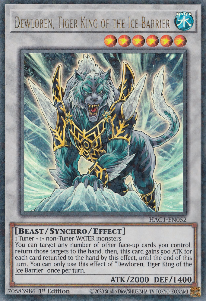 Dewloren, Tiger King of the Ice Barrier (Duel Terminal) [HAC1-EN052] Parallel Rare | Arkham Games and Comics