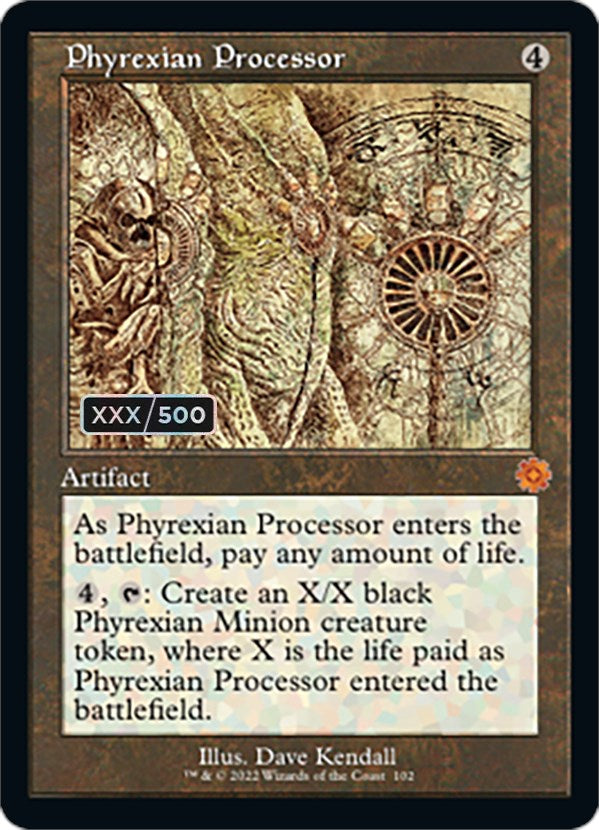 Phyrexian Processor (Retro Schematic) (Serial Numbered) [The Brothers' War Retro Artifacts] | Arkham Games and Comics