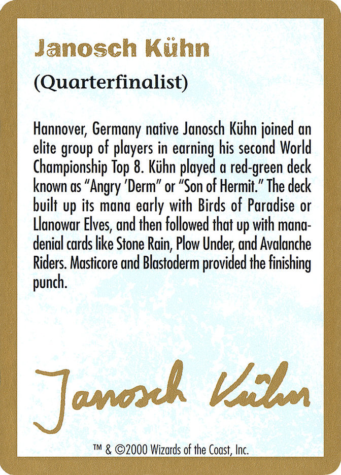 Janosch Kühn Bio (2000) [World Championship Decks 2000] | Arkham Games and Comics