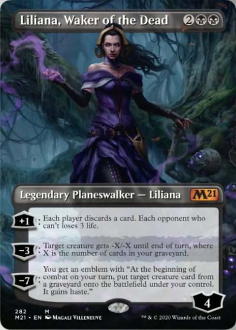 Liliana, Waker of the Dead (Borderless) [Core Set 2021] | Arkham Games and Comics