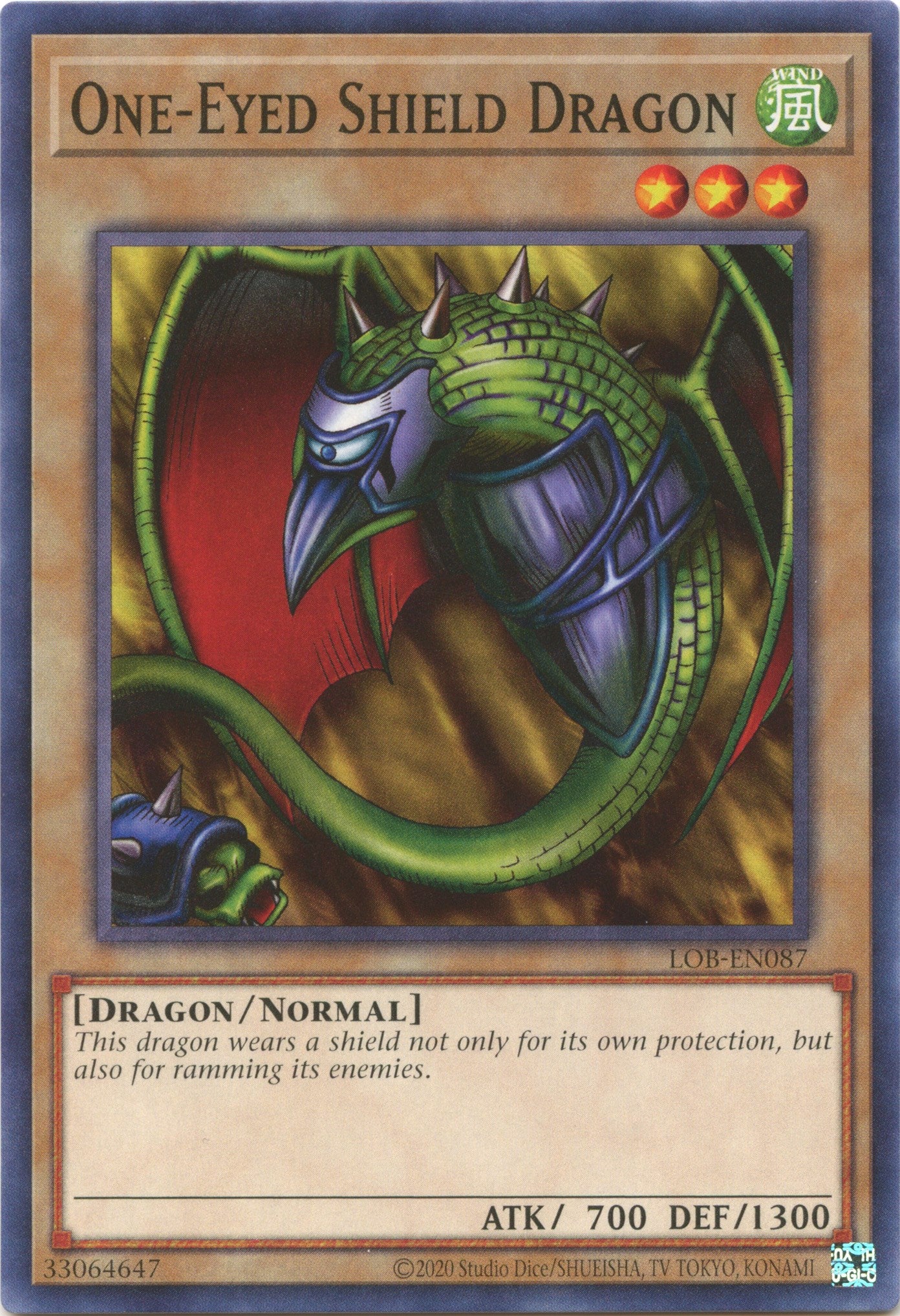 One-Eyed Shield Dragon (25th Anniversary) [LOB-EN087] Common | Arkham Games and Comics