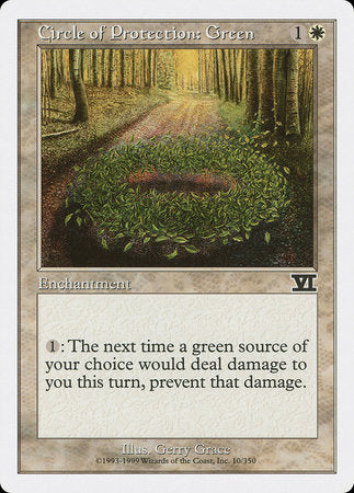 Circle of Protection: Green [Classic Sixth Edition] | Arkham Games and Comics