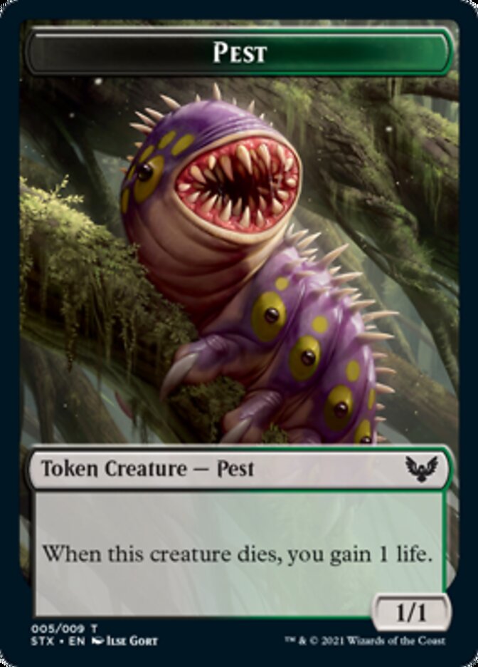 Pest Token [Strixhaven: School of Mages Tokens] | Arkham Games and Comics