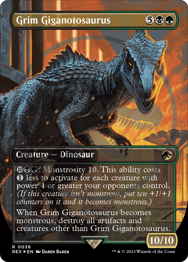 Grim Giganotosaurus Emblem (Borderless) [Jurassic World Collection Tokens] | Arkham Games and Comics