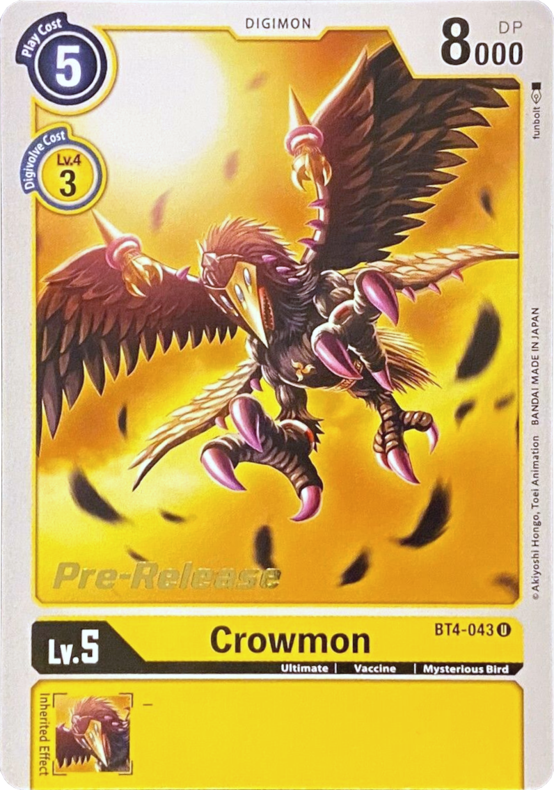 Crowmon [BT4-043] [Great Legend Pre-Release Promos] | Arkham Games and Comics