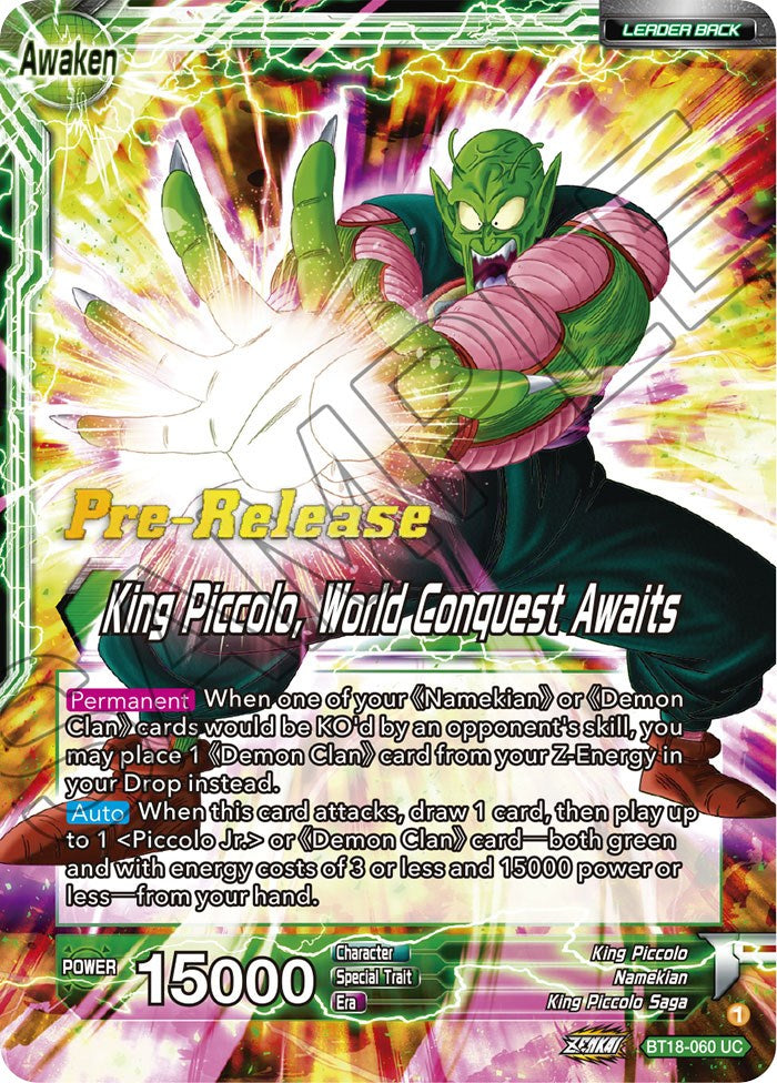 King Piccolo // King Piccolo, World Conquest Awaits (BT18-060) [Dawn of the Z-Legends Prerelease Promos] | Arkham Games and Comics