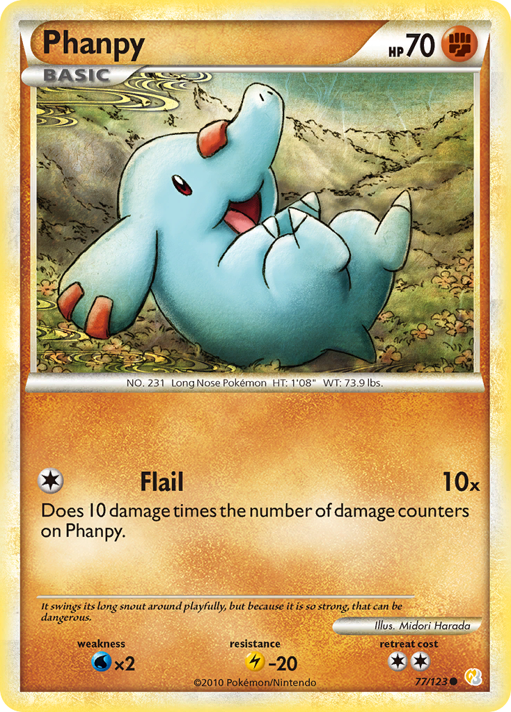 Phanpy (77/123) [HeartGold & SoulSilver: Base Set] | Arkham Games and Comics