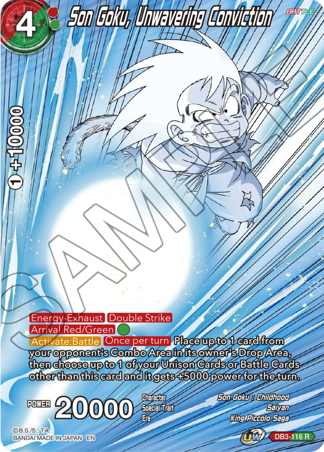 Son Goku, Unwavering Conviction (DB3-116) [Theme Selection: History of Son Goku] | Arkham Games and Comics