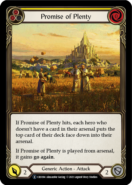 Promise of Plenty (Yellow) [U-CRU184] (Crucible of War Unlimited)  Unlimited Rainbow Foil | Arkham Games and Comics