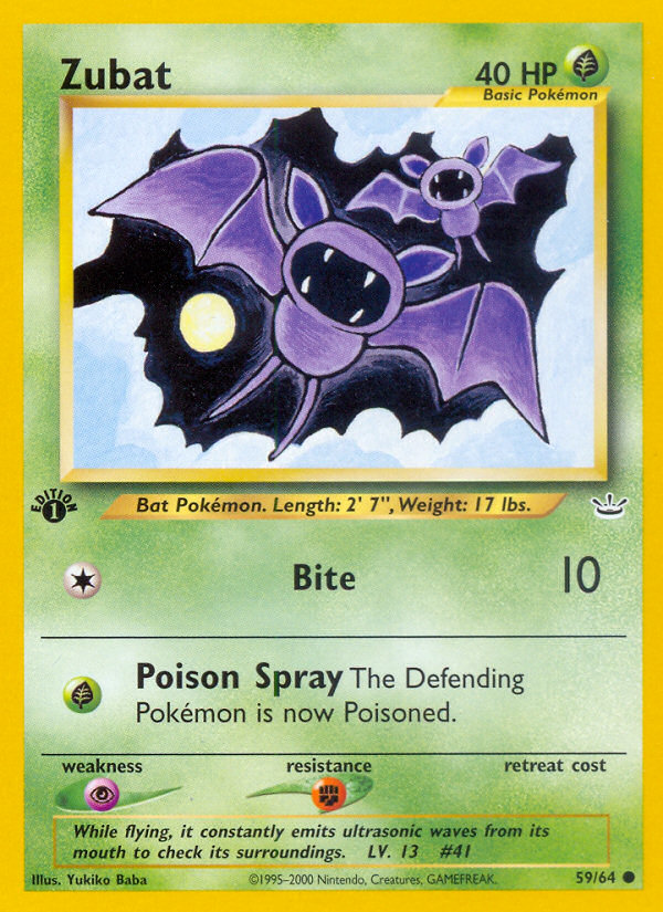 Zubat (59/64) [Neo Revelation 1st Edition] | Arkham Games and Comics