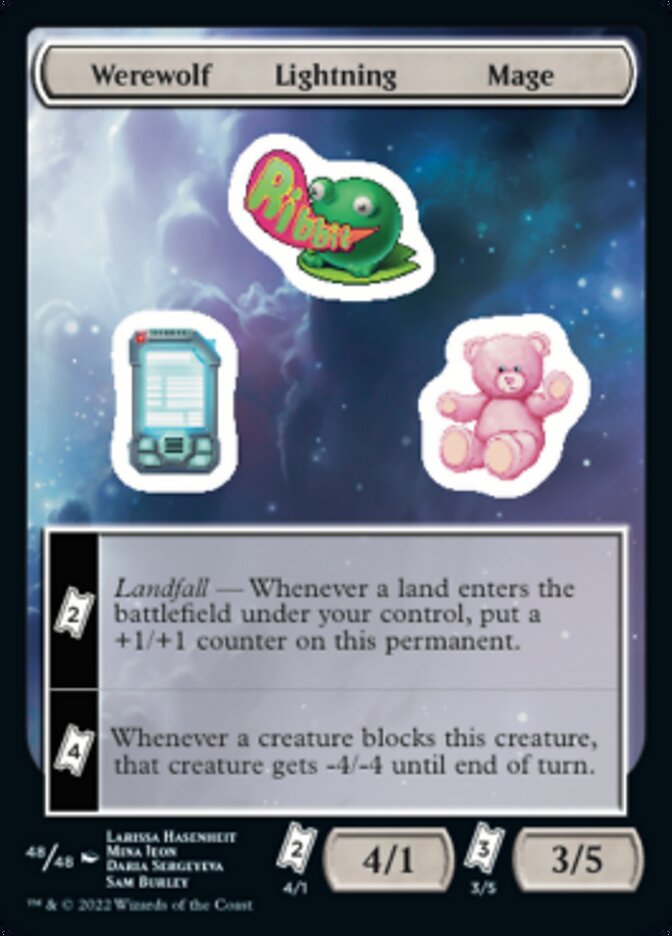 Werewolf Lightning Mage [Unfinity Stickers] | Arkham Games and Comics