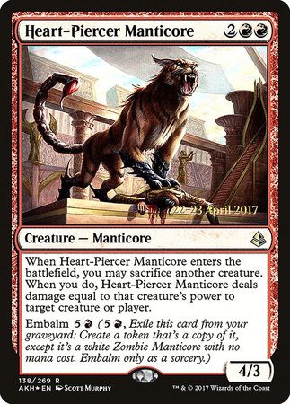 Heart-Piercer Manticore [Amonkhet Promos] | Arkham Games and Comics