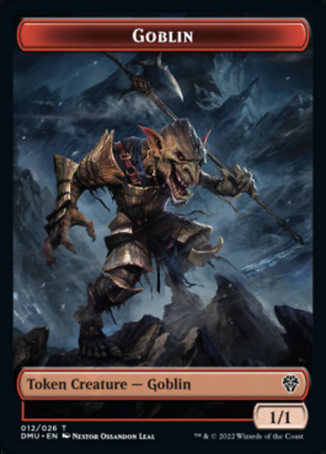 Bird (002) // Goblin Double-sided Token [Dominaria United Tokens] | Arkham Games and Comics