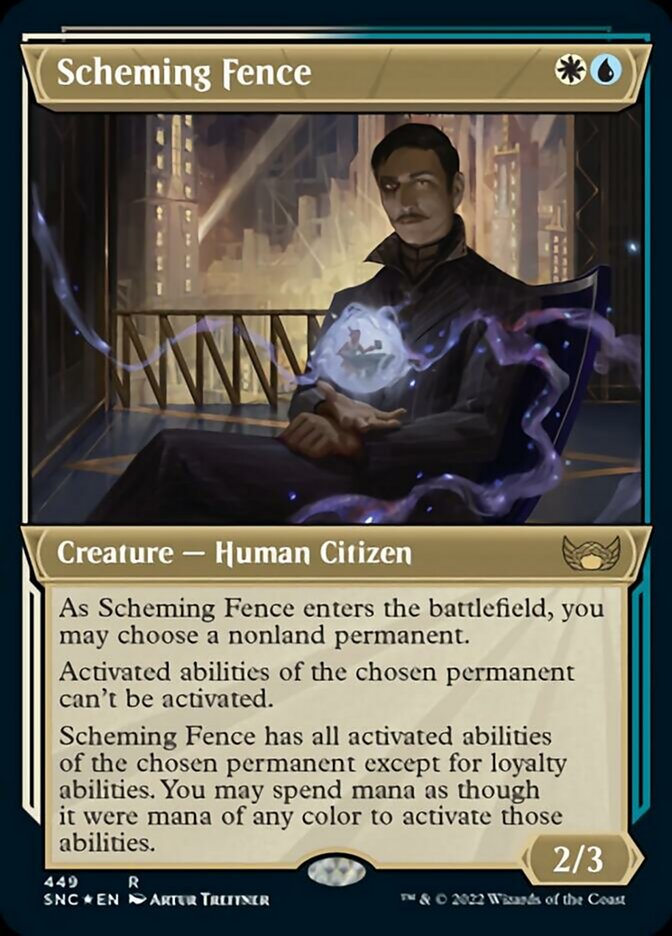 Scheming Fence (Showcase Art Deco Foil Etched) [Streets of New Capenna] | Arkham Games and Comics