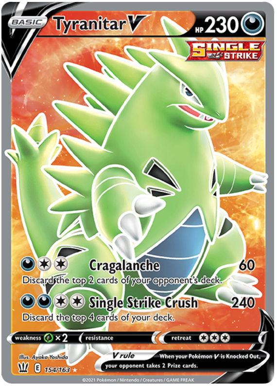 Tyranitar V (154/163) [Sword & Shield: Battle Styles] | Arkham Games and Comics