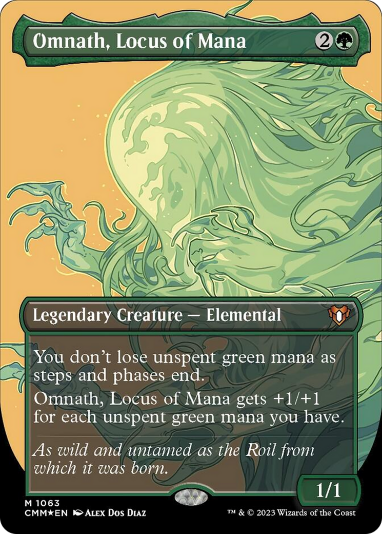 Omnath, Locus of Mana (Borderless Textured Foil Frame Break) [Commander Masters] | Arkham Games and Comics