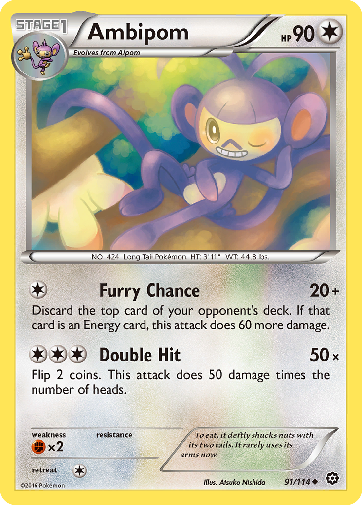 Ambipom (91/114) [XY: Steam Siege] | Arkham Games and Comics