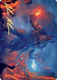 Aegar, the Freezing Flame (Gold-Stamped Signature) [Kaldheim: Art Series] | Arkham Games and Comics