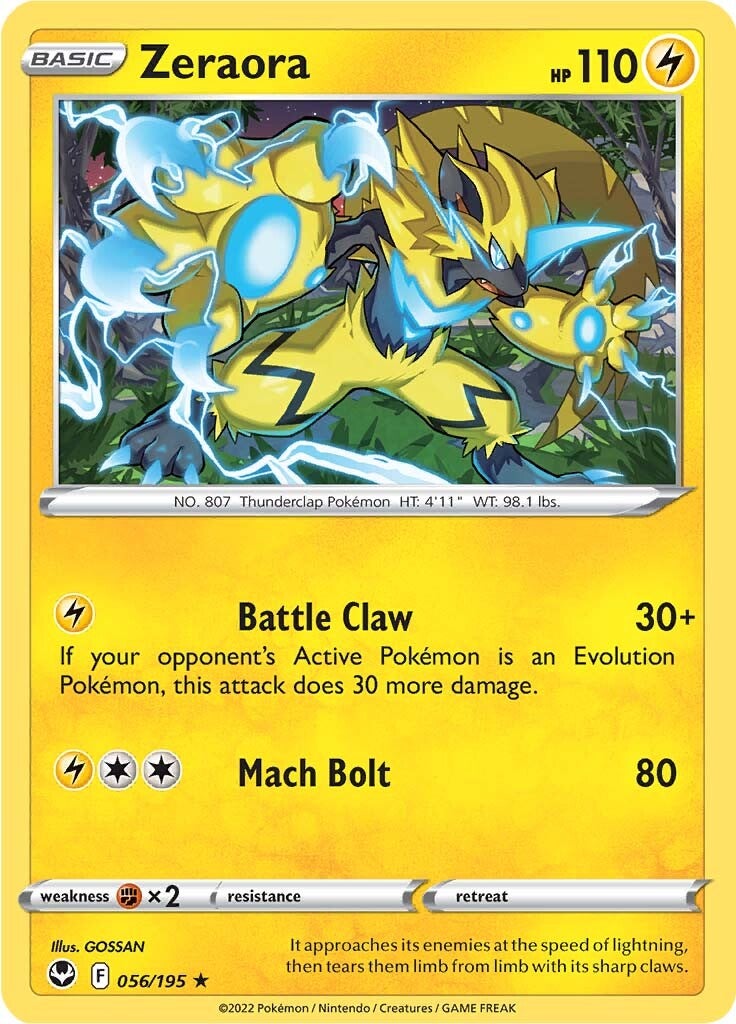 Zeraora (056/195) [Sword & Shield: Silver Tempest] | Arkham Games and Comics