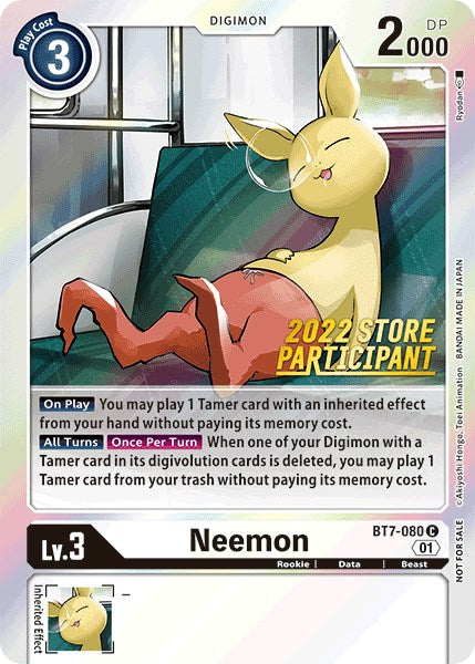 Neemon [BT7-080] (2022 Store Participant) [Next Adventure Promos] | Arkham Games and Comics