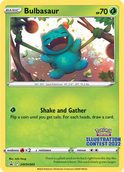 Bulbasaur (SWSH303) (Illustration Contest 2022) [Sword & Shield: Black Star Promos] | Arkham Games and Comics