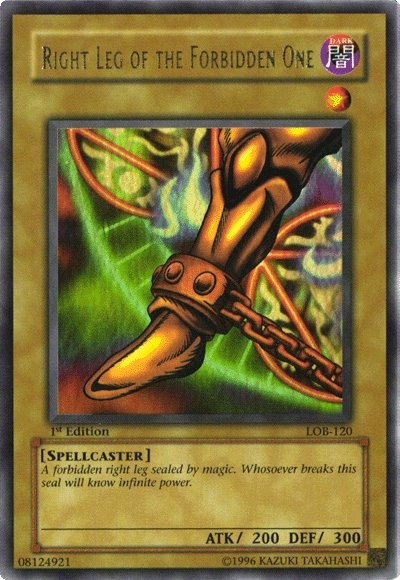 Right Leg of the Forbidden One [LOB-120] Ultra Rare | Arkham Games and Comics