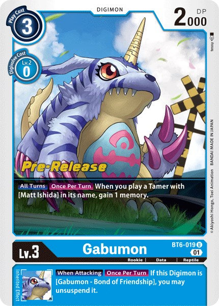 Gabumon [BT6-019] [Double Diamond Pre-Release Cards] | Arkham Games and Comics