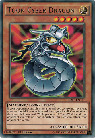 Toon Cyber Dragon [CORE-EN043] Rare | Arkham Games and Comics