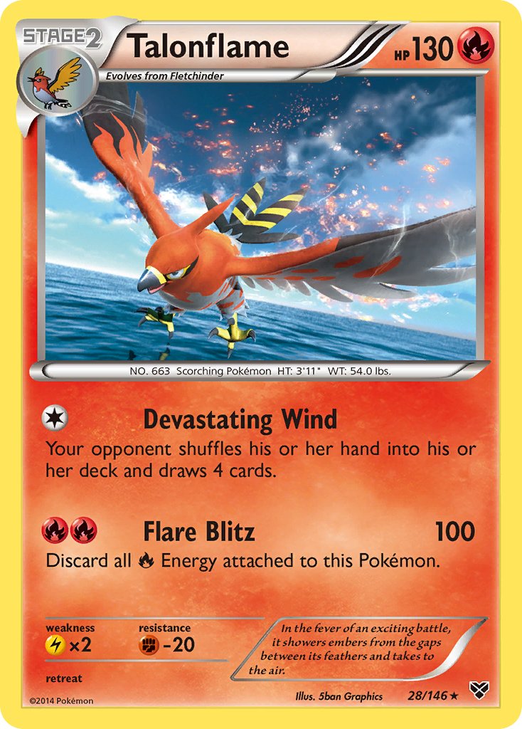 Talonflame (28/146) (Cosmos Holo) (Blister Exclusive) [XY: Base Set] | Arkham Games and Comics