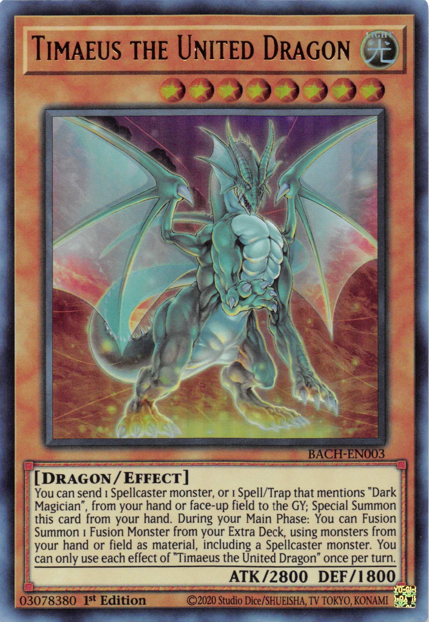 Timaeus the United Dragon [BACH-EN003] Ultra Rare | Arkham Games and Comics