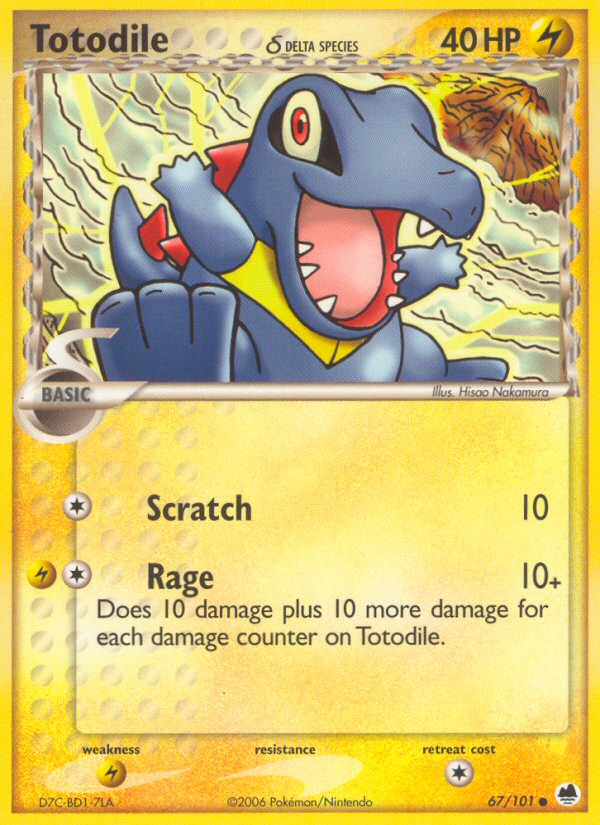 Totodile (67/101) (Delta Species) [EX: Dragon Frontiers] | Arkham Games and Comics