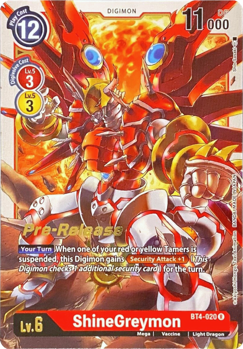 ShineGreymon [BT4-020] [Great Legend Pre-Release Promos] | Arkham Games and Comics