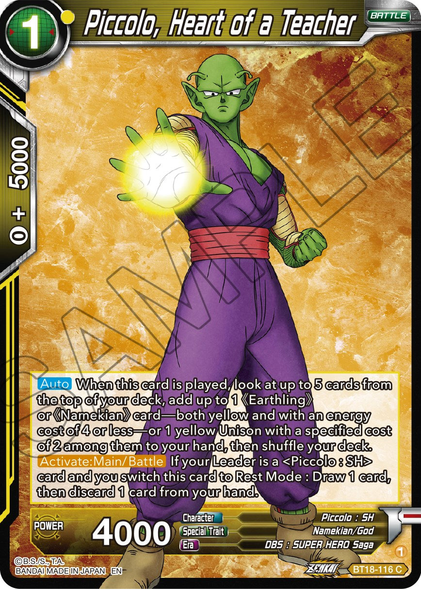 Piccolo, Heart of a Teacher (BT18-116) [Dawn of the Z-Legends] | Arkham Games and Comics