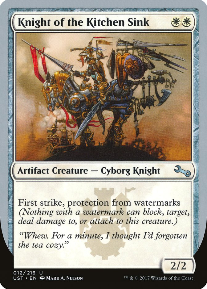 Knight of the Kitchen Sink ("protection from watermarks") [Unstable] | Arkham Games and Comics