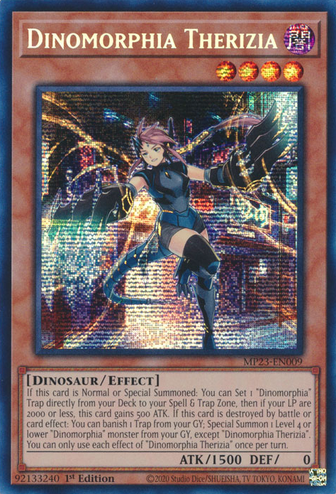 Dinomorphia Therizia [MP23-EN009] Prismatic Secret Rare | Arkham Games and Comics