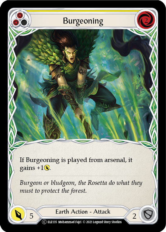 Burgeoning (Yellow) [U-ELE135] (Tales of Aria Unlimited)  Unlimited Rainbow Foil | Arkham Games and Comics