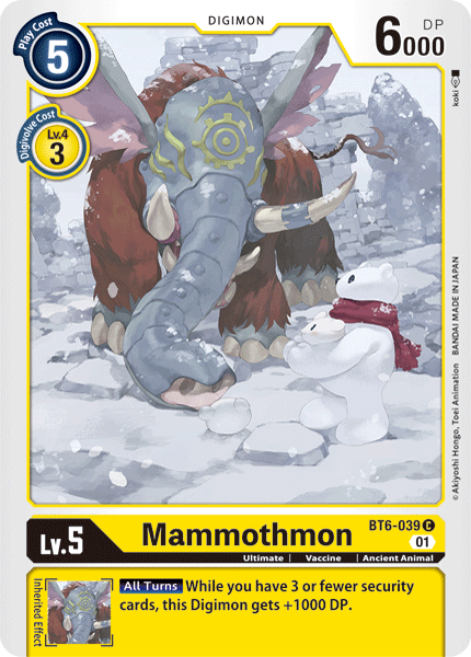 Mammothmon [BT6-039] [Double Diamond] | Arkham Games and Comics