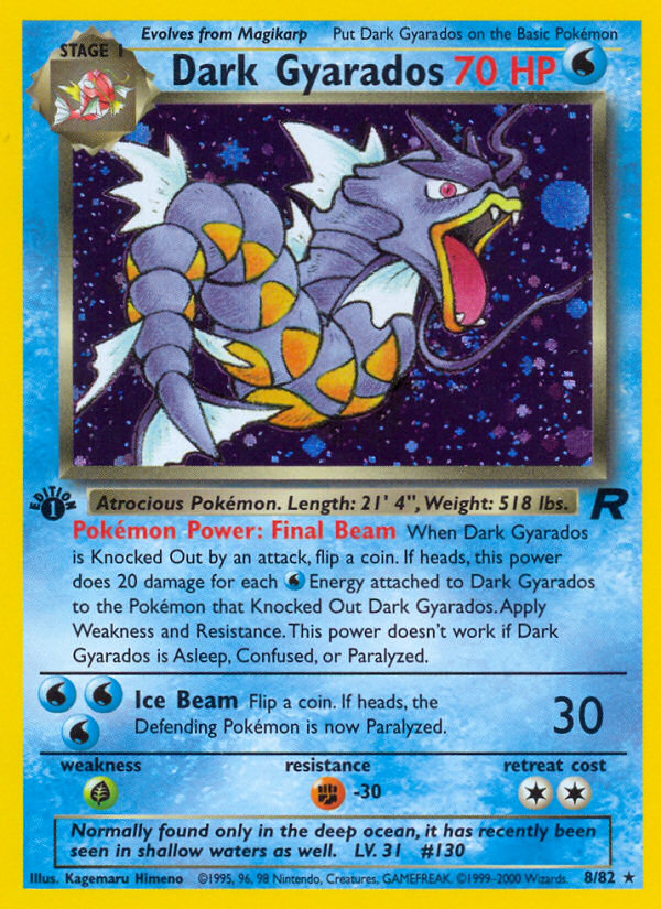 Dark Gyarados (8/82) [Team Rocket 1st Edition] | Arkham Games and Comics