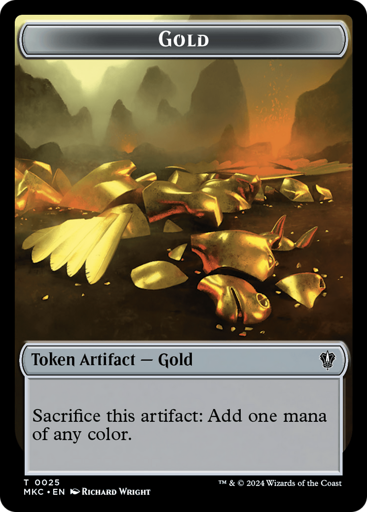 Gold // Treasure Double-Sided Token [Murders at Karlov Manor Commander Tokens] | Arkham Games and Comics