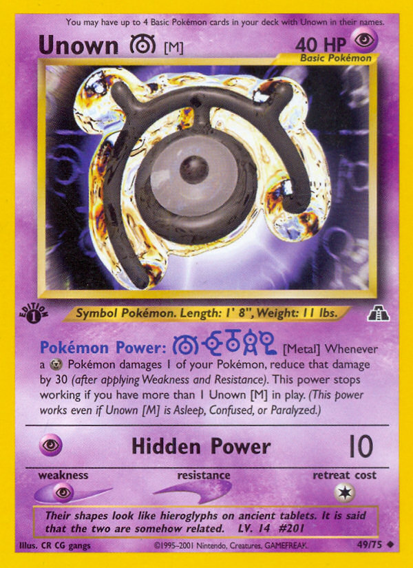 Unown [M] (49/75) [Neo Discovery 1st Edition] | Arkham Games and Comics