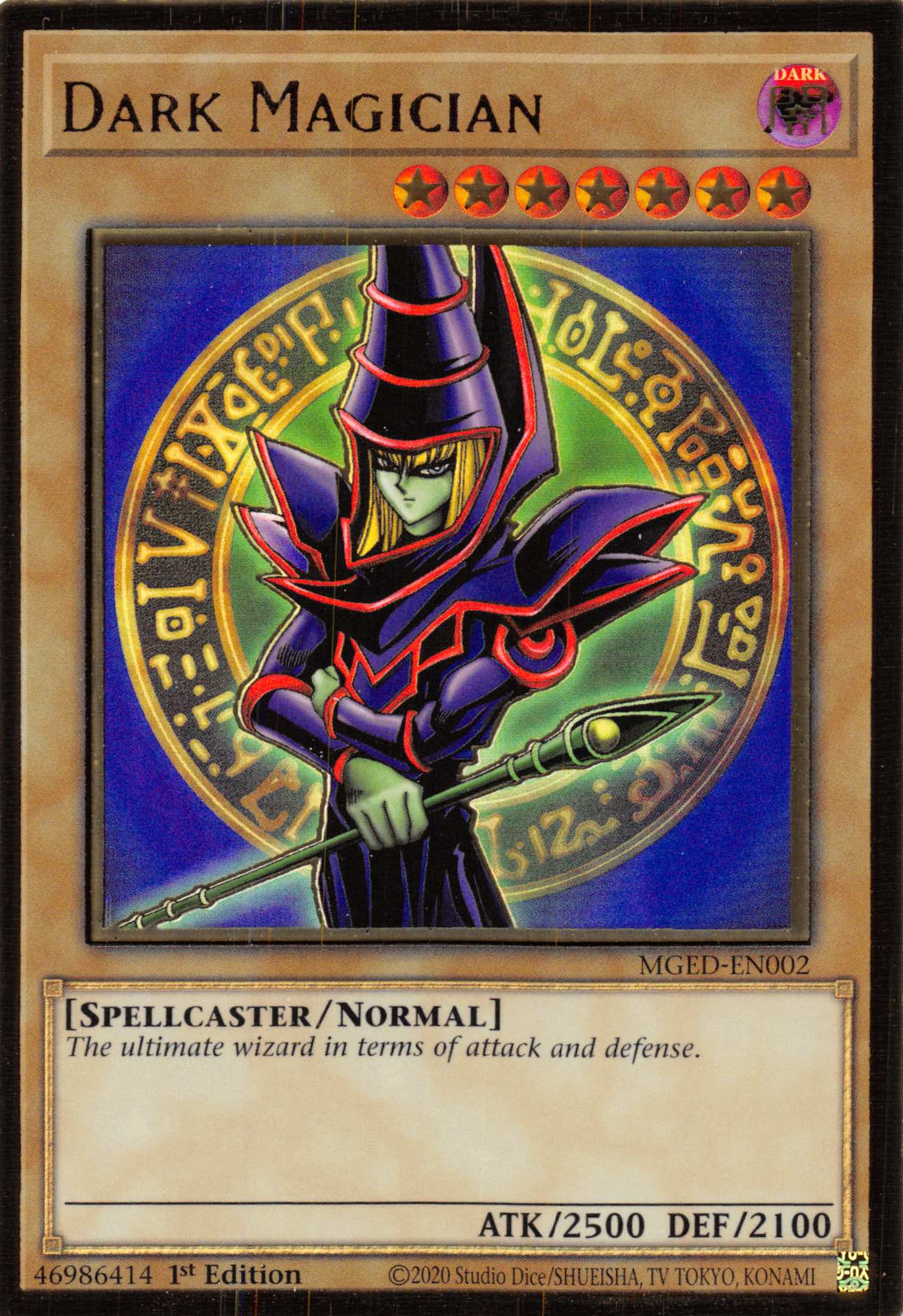 Dark Magician (Alternate Art) [MGED-EN002] Gold Rare | Arkham Games and Comics