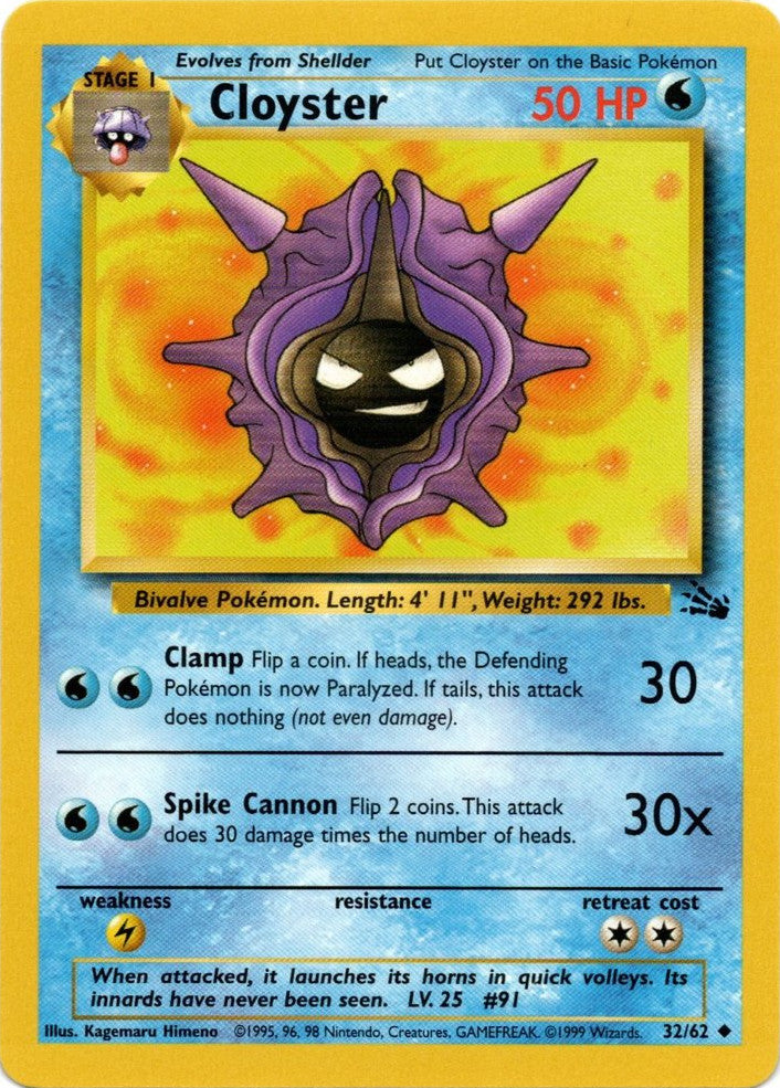 Cloyster (32/62) [Fossil Unlimited] | Arkham Games and Comics